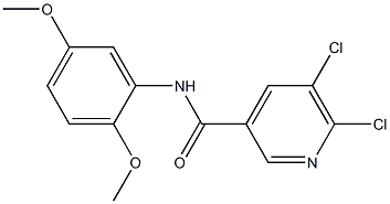 5,6-dichloro-N-(2,5-dimethoxyphenyl)pyridine-3-carboxamide 结构式