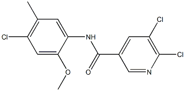 5,6-dichloro-N-(4-chloro-2-methoxy-5-methylphenyl)pyridine-3-carboxamide 结构式