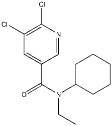 5,6-dichloro-N-cyclohexyl-N-ethylpyridine-3-carboxamide 结构式