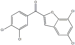 5,7-dichloro-2-[(3,4-dichlorophenyl)carbonyl]-1-benzofuran 结构式