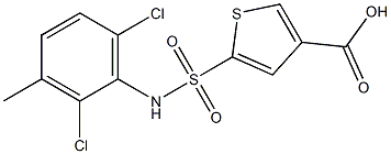 5-[(2,6-dichloro-3-methylphenyl)sulfamoyl]thiophene-3-carboxylic acid 结构式