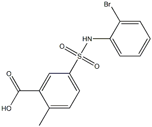 5-[(2-bromophenyl)sulfamoyl]-2-methylbenzoic acid 结构式