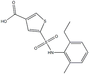 5-[(2-ethyl-6-methylphenyl)sulfamoyl]thiophene-3-carboxylic acid 结构式