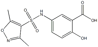 5-[(3,5-dimethyl-1,2-oxazole-4-)sulfonamido]-2-hydroxybenzoic acid 结构式