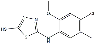 5-[(4-chloro-2-methoxy-5-methylphenyl)amino]-1,3,4-thiadiazole-2-thiol 结构式