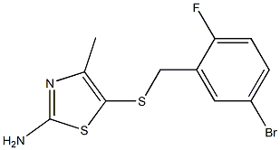 5-[(5-bromo-2-fluorobenzyl)thio]-4-methyl-1,3-thiazol-2-amine 结构式