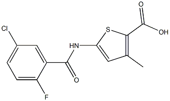 5-[(5-chloro-2-fluorobenzene)amido]-3-methylthiophene-2-carboxylic acid 结构式