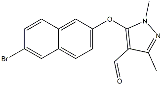 5-[(6-bromonaphthalen-2-yl)oxy]-1,3-dimethyl-1H-pyrazole-4-carbaldehyde 结构式