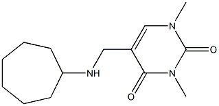 5-[(cycloheptylamino)methyl]-1,3-dimethyl-1,2,3,4-tetrahydropyrimidine-2,4-dione 结构式