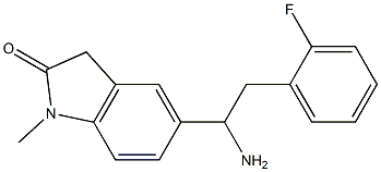 5-[1-amino-2-(2-fluorophenyl)ethyl]-1-methyl-2,3-dihydro-1H-indol-2-one 结构式
