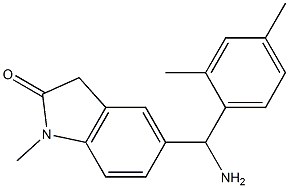 5-[amino(2,4-dimethylphenyl)methyl]-1-methyl-2,3-dihydro-1H-indol-2-one 结构式