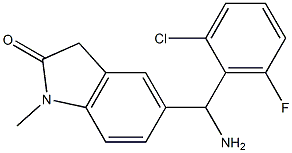 5-[amino(2-chloro-6-fluorophenyl)methyl]-1-methyl-2,3-dihydro-1H-indol-2-one 结构式