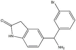 5-[amino(3-bromophenyl)methyl]-2,3-dihydro-1H-indol-2-one 结构式