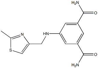 5-{[(2-methyl-1,3-thiazol-4-yl)methyl]amino}benzene-1,3-dicarboxamide 结构式