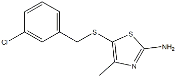 5-{[(3-chlorophenyl)methyl]sulfanyl}-4-methyl-1,3-thiazol-2-amine 结构式