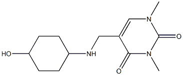 5-{[(4-hydroxycyclohexyl)amino]methyl}-1,3-dimethyl-1,2,3,4-tetrahydropyrimidine-2,4-dione 结构式