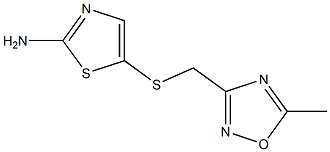 5-{[(5-methyl-1,2,4-oxadiazol-3-yl)methyl]sulfanyl}-1,3-thiazol-2-amine 结构式