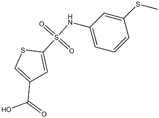 5-{[3-(methylsulfanyl)phenyl]sulfamoyl}thiophene-3-carboxylic acid 结构式