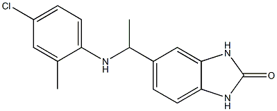 5-{1-[(4-chloro-2-methylphenyl)amino]ethyl}-2,3-dihydro-1H-1,3-benzodiazol-2-one 结构式