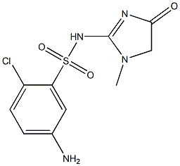 5-amino-2-chloro-N-(1-methyl-4-oxo-4,5-dihydro-1H-imidazol-2-yl)benzene-1-sulfonamide 结构式