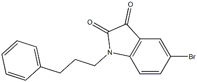 5-bromo-1-(3-phenylpropyl)-2,3-dihydro-1H-indole-2,3-dione 结构式