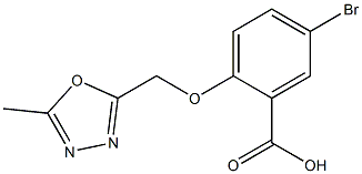 5-bromo-2-[(5-methyl-1,3,4-oxadiazol-2-yl)methoxy]benzoic acid 结构式