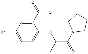 5-bromo-2-{[1-oxo-1-(pyrrolidin-1-yl)propan-2-yl]oxy}benzoic acid 结构式