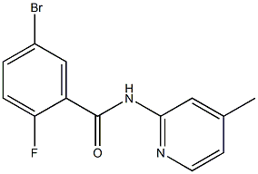 5-bromo-2-fluoro-N-(4-methylpyridin-2-yl)benzamide 结构式