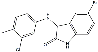 5-bromo-3-[(3-chloro-4-methylphenyl)amino]-2,3-dihydro-1H-indol-2-one 结构式