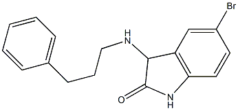 5-bromo-3-[(3-phenylpropyl)amino]-2,3-dihydro-1H-indol-2-one 结构式