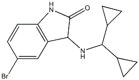 5-bromo-3-[(dicyclopropylmethyl)amino]-2,3-dihydro-1H-indol-2-one 结构式