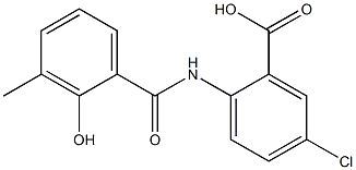 5-chloro-2-[(2-hydroxy-3-methylbenzene)amido]benzoic acid 结构式