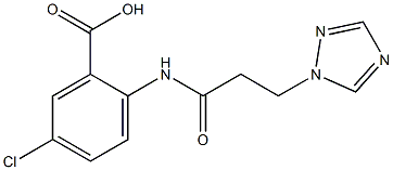 5-chloro-2-[3-(1H-1,2,4-triazol-1-yl)propanamido]benzoic acid 结构式