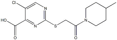 5-chloro-2-{[2-(4-methylpiperidin-1-yl)-2-oxoethyl]thio}pyrimidine-4-carboxylic acid 结构式