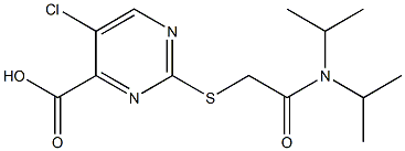 5-chloro-2-{[2-(diisopropylamino)-2-oxoethyl]thio}pyrimidine-4-carboxylic acid 结构式