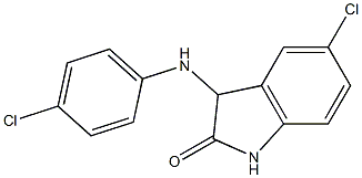 5-chloro-3-[(4-chlorophenyl)amino]-2,3-dihydro-1H-indol-2-one 结构式