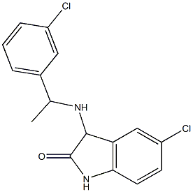 5-chloro-3-{[1-(3-chlorophenyl)ethyl]amino}-2,3-dihydro-1H-indol-2-one 结构式
