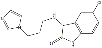 5-chloro-3-{[3-(1H-imidazol-1-yl)propyl]amino}-2,3-dihydro-1H-indol-2-one 结构式