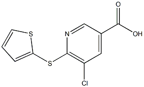 5-chloro-6-(thiophen-2-ylsulfanyl)pyridine-3-carboxylic acid 结构式