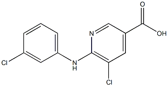 5-chloro-6-[(3-chlorophenyl)amino]pyridine-3-carboxylic acid 结构式