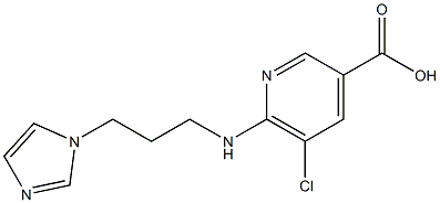 5-chloro-6-{[3-(1H-imidazol-1-yl)propyl]amino}pyridine-3-carboxylic acid 结构式