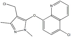 5-chloro-8-{[4-(chloromethyl)-1,3-dimethyl-1H-pyrazol-5-yl]oxy}quinoline 结构式