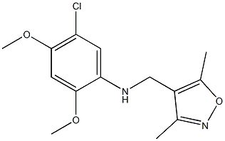 5-chloro-N-[(3,5-dimethyl-1,2-oxazol-4-yl)methyl]-2,4-dimethoxyaniline 结构式
