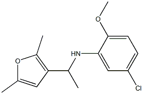 5-chloro-N-[1-(2,5-dimethylfuran-3-yl)ethyl]-2-methoxyaniline 结构式