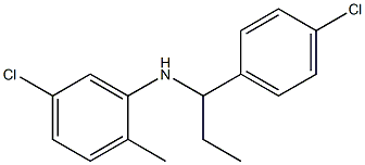 5-chloro-N-[1-(4-chlorophenyl)propyl]-2-methylaniline 结构式