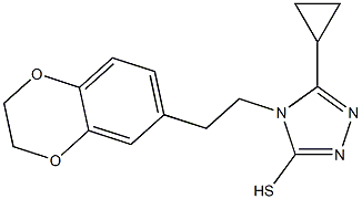 5-cyclopropyl-4-[2-(2,3-dihydro-1,4-benzodioxin-6-yl)ethyl]-4H-1,2,4-triazole-3-thiol 结构式