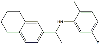 5-fluoro-2-methyl-N-[1-(5,6,7,8-tetrahydronaphthalen-2-yl)ethyl]aniline 结构式