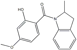 5-methoxy-2-[(2-methyl-2,3-dihydro-1H-indol-1-yl)carbonyl]phenol 结构式