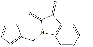 5-methyl-1-(thiophen-2-ylmethyl)-2,3-dihydro-1H-indole-2,3-dione 结构式