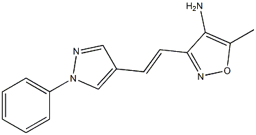 5-methyl-3-[(E)-2-(1-phenyl-1H-pyrazol-4-yl)vinyl]isoxazol-4-amine 结构式